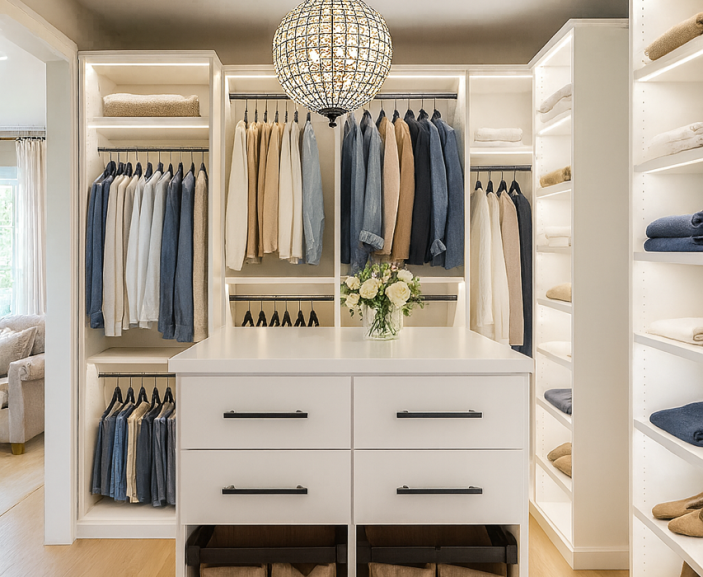 Custom walk-in closet Custom walk-in closet