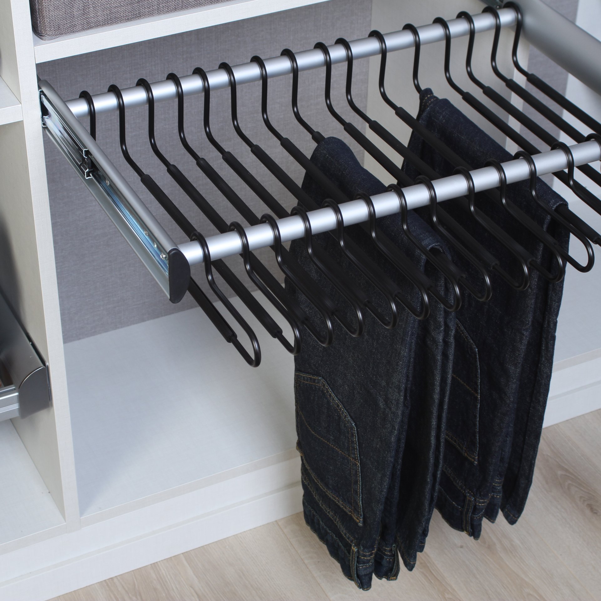 Pants Rack Height Custom Closet Systems | Factory-Direct Closet Kits | Hi-Tech