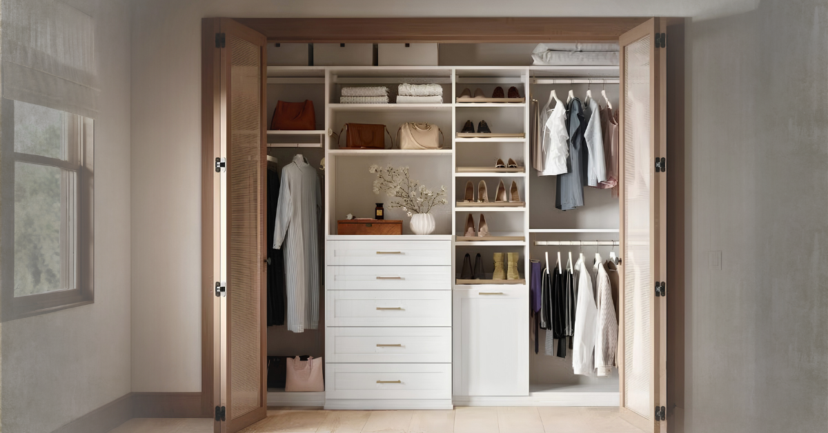 Custom reach-in closet system