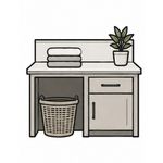 laundry room folding station icon