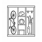 sport equipment in a cabinet icon