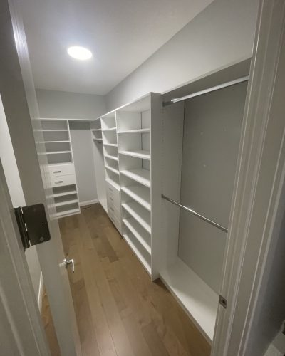 custom built walk-in closet system