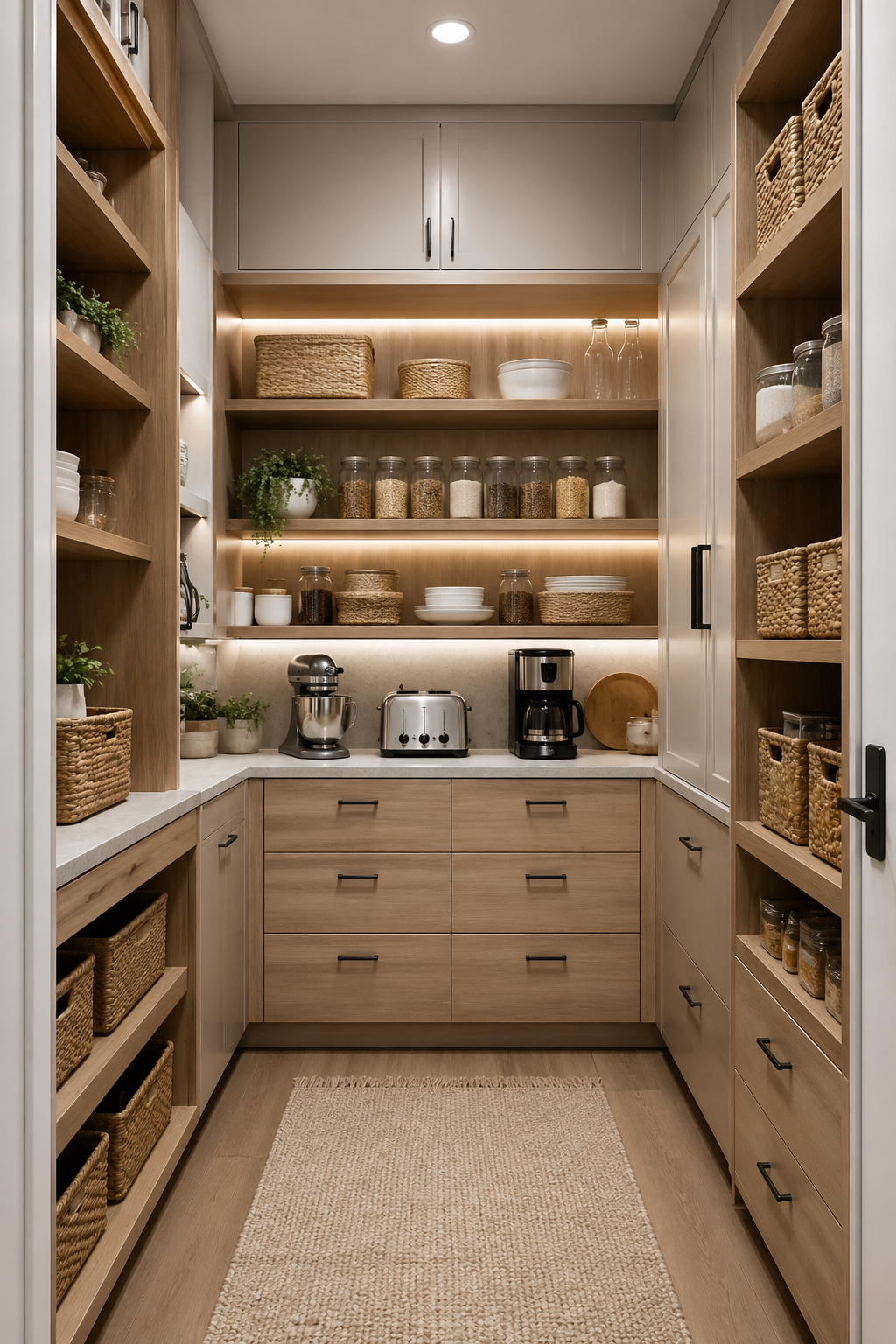 Custom pantry storage shelving