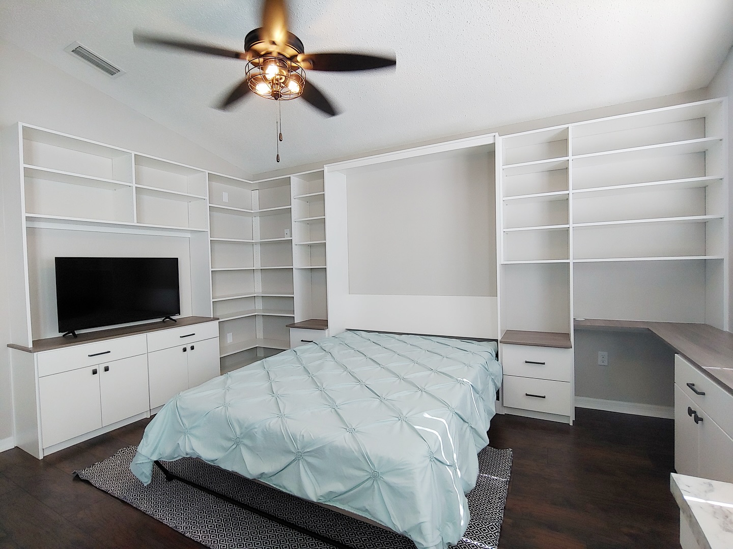 Custom wall bed with storage